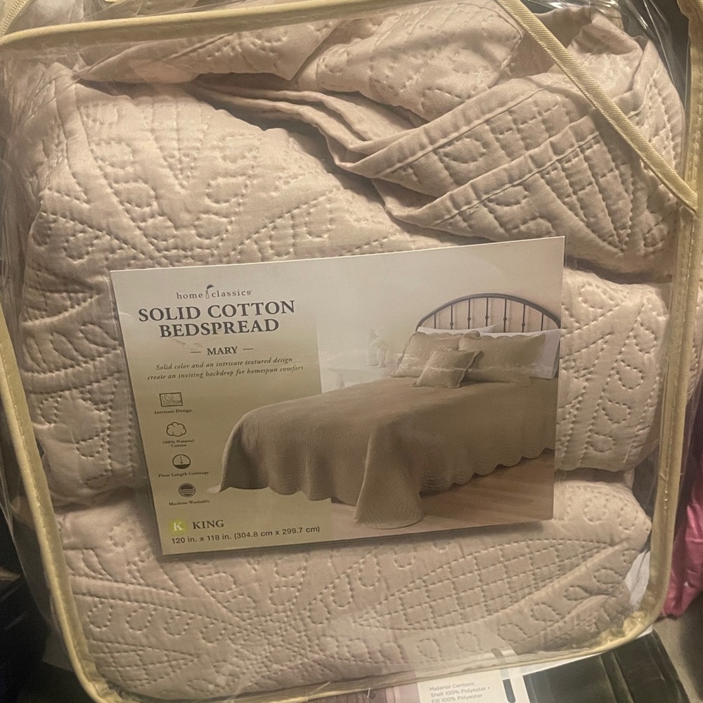 Solid cotton Bedspread - Picture 2 of 5